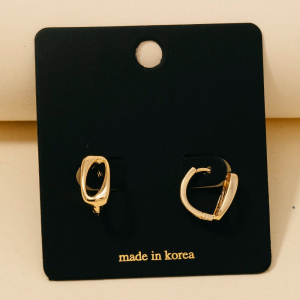 Oval Station Hinge Hoop Earrings