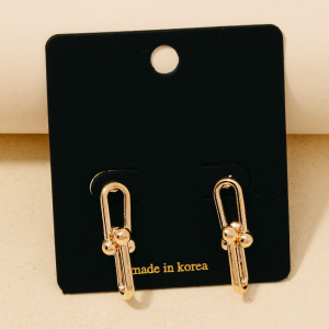 Double U Chain Link Dangle Earrings