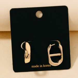 Single Link Oval Hinge Hoop Earrings