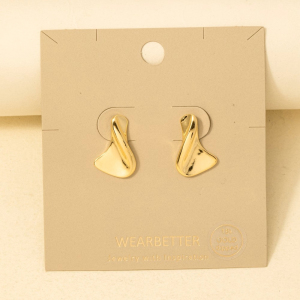 Gold Dipped Twisted Shape Drop Earrings
