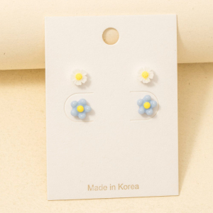 Acrylic Flower Stud Earrings Set