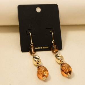 Tiered Clear Acrylic Beads Drop Earrings