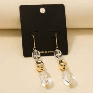Tiered Clear Acrylic Beads Drop Earrings