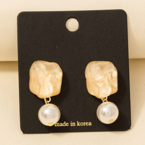 Pearl Charm Acrylic Gem Stud Earrings