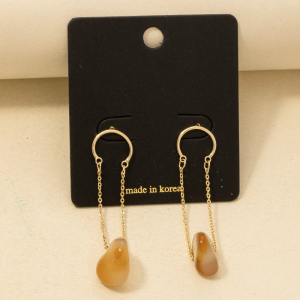 Gemstone Chain Dangle Earrings