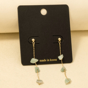 Chip Stone Chain Dangle Earrings