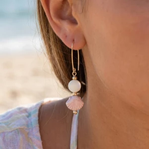 Ceramic Seashell Drop Earrings