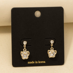 Cz Mini Butterfly Drop Earrings