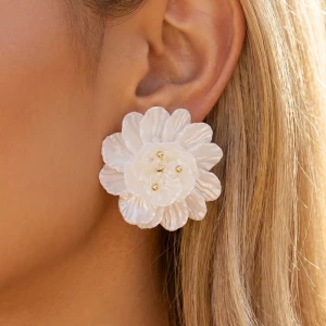 Intricate Multi Petal Flower Stud Earrings