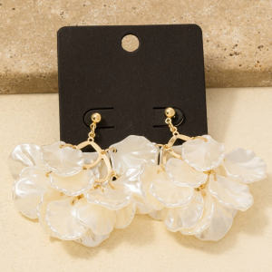 Clustered Acrylic Petals Dangle Earrings