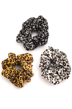 Leopard Print Hair Scrunchies Set