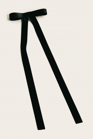 Long Tail Thin Ribbon Bow Hair Clip