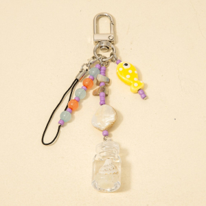 Sealife Fish Beads Key Ring Keychain