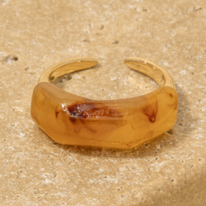 Resin Accent Gold Open Band Ring