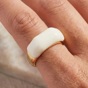 Translucent Acrylic Dome Layered Band Ring