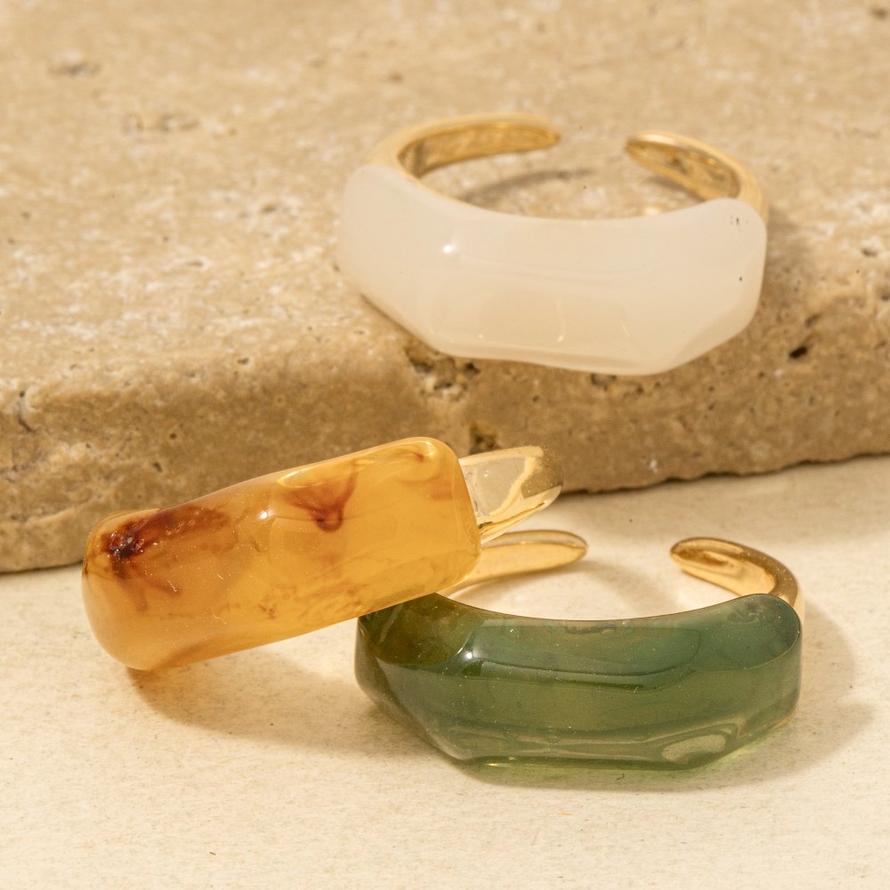 Resin Accent Gold Open Band Ring