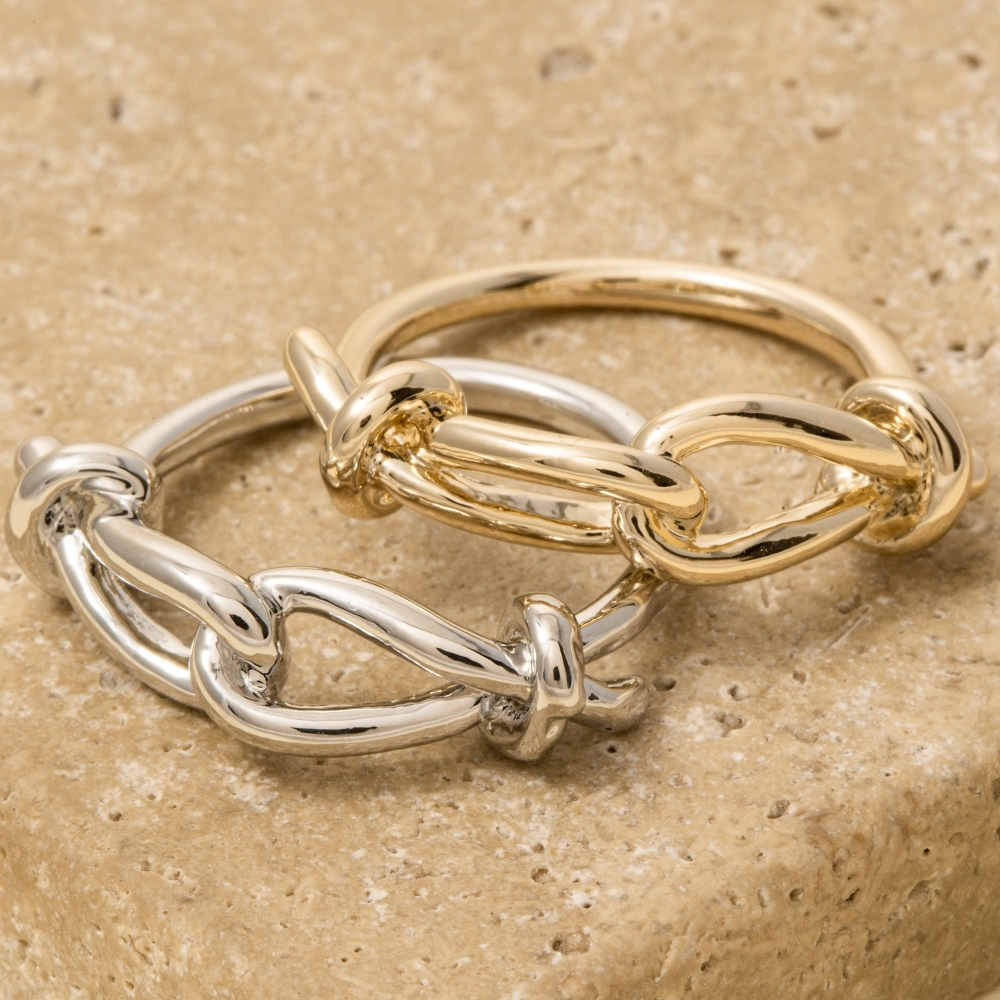 Double Loop Linked Band Ring