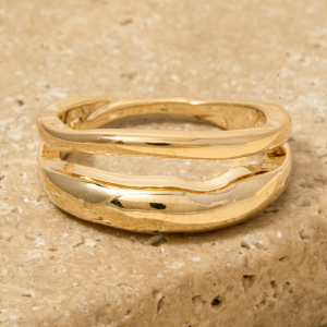 Irregular Warped Metallic Band Ring