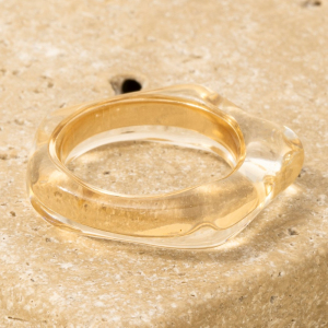 Gold Ring Inlay Clear Resin Ring