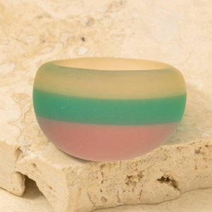 Multi Color Striped Dome Resin Ring