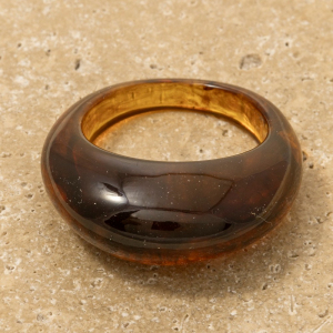 Amber Acrlyic Dome Band Ring