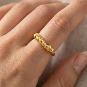 Gold Dipped Wrapped Open Band Ring