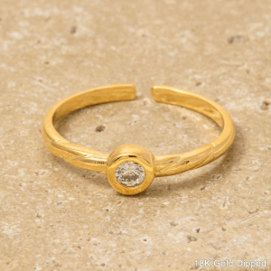 Round Cz Stud Ring