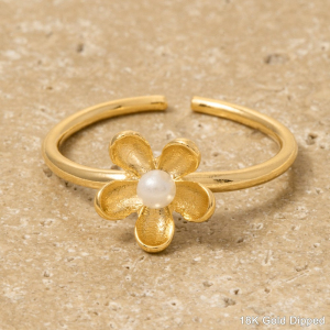 Pearl Flower Adjustable Ring