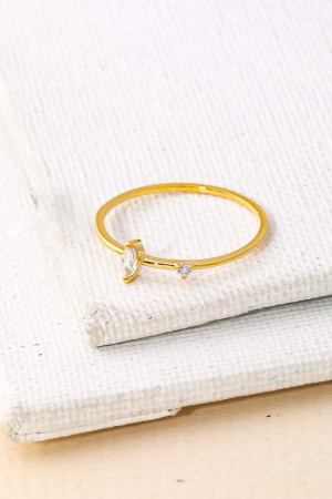 Gold Dipped Mini Stud Delicate Ring