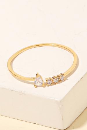 Gold Dipped Jeweled Open Ring