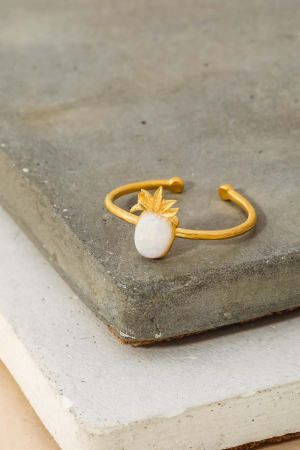 Gold Dipped Opal Pineapple Ring