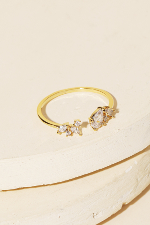 Oval Marquise Rhinestone Open Ring