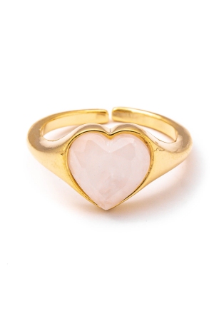Semi Precious Stone Heart Ring