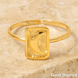 Rectangle Moon Adjustable Ring