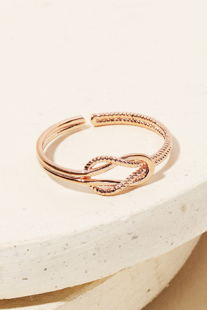 Gold Dipped Metallic Knot Minimalist Ring