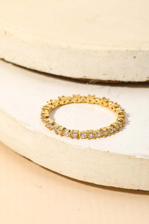 Gold Dipped Delicate Studded Eternity Fashion Ring