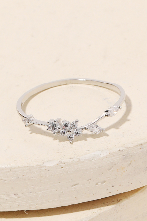 Floral Rhinestone Delicate Ring