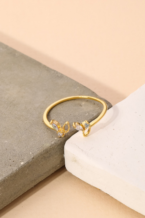 Delicate Rhinestone Open Fashion Ring