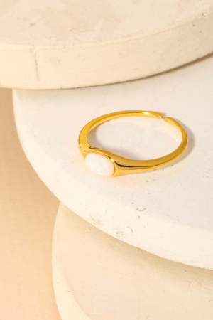 Delicate Oval Opal Stone Fashion Ring