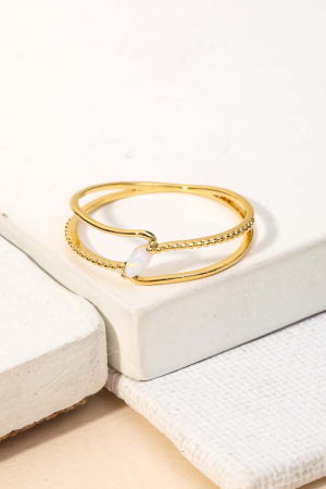 Delicate Double Band Opal Ring