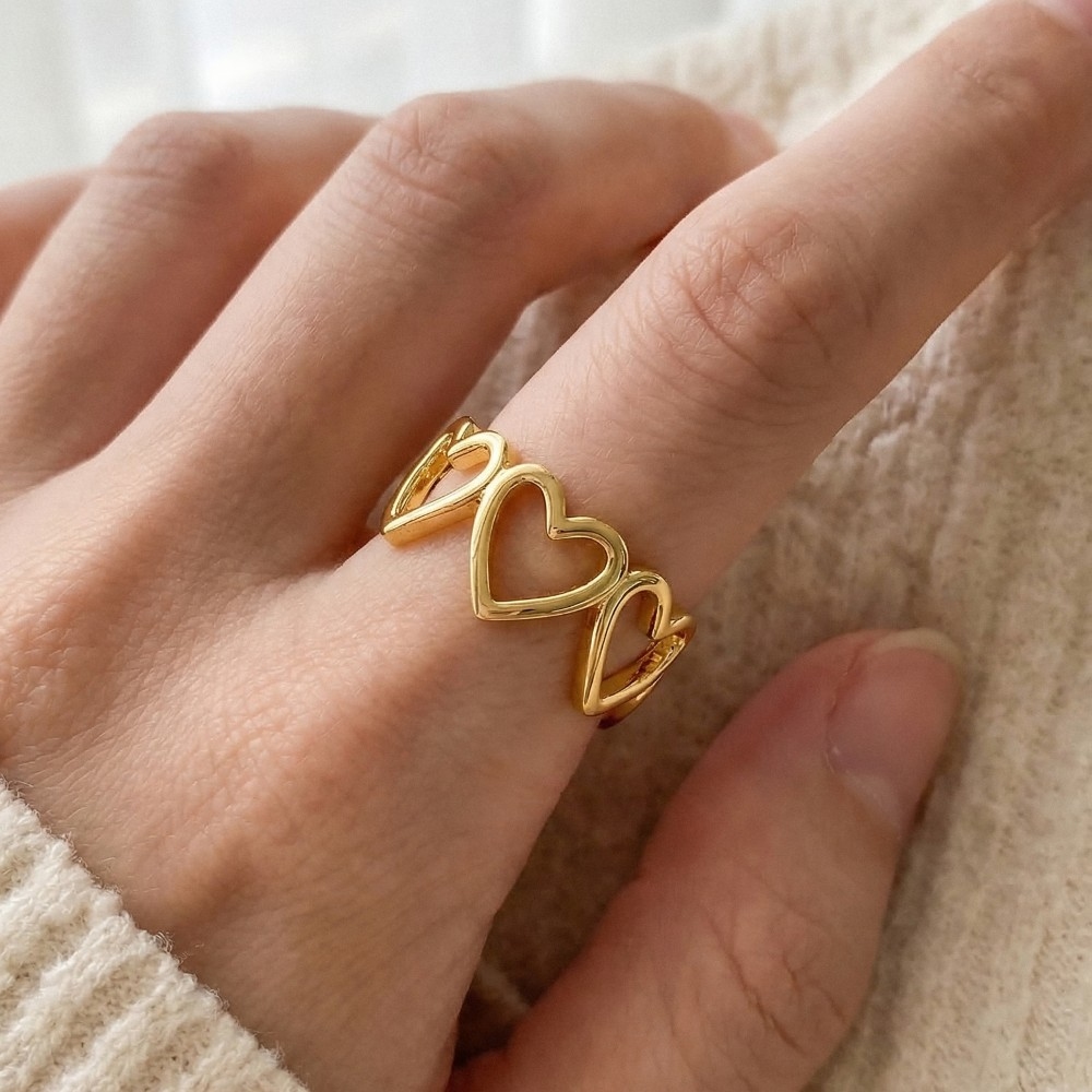 Open Heart Shape Fashion Ring