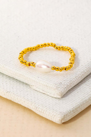 Mini Beaded Pearl Stretch Ring