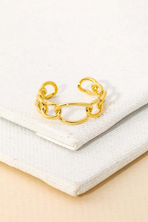 Oval Curb Chain Link Cutout Ring
