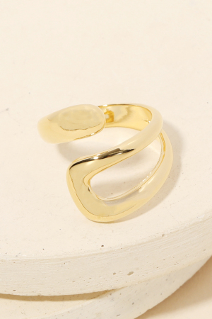 Gold Dipped Metallic Twist Wrap Ring