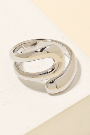 Gold Dipped Metallic Twist Wrap Ring