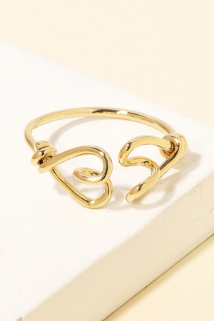 Double Heart Open Ring
