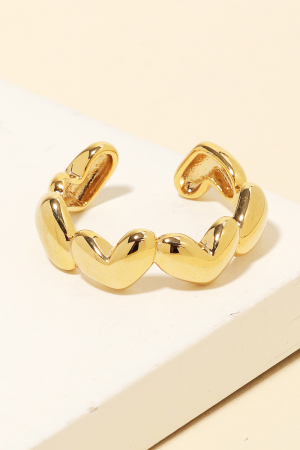 Metallic Heart Link Ring