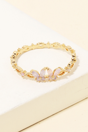 Rhinestone Butterfly Charm Ring