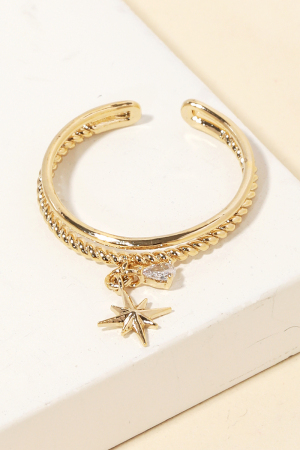Two Row North Star Ring