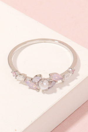 Rhinestone Leaf Fashion Ring